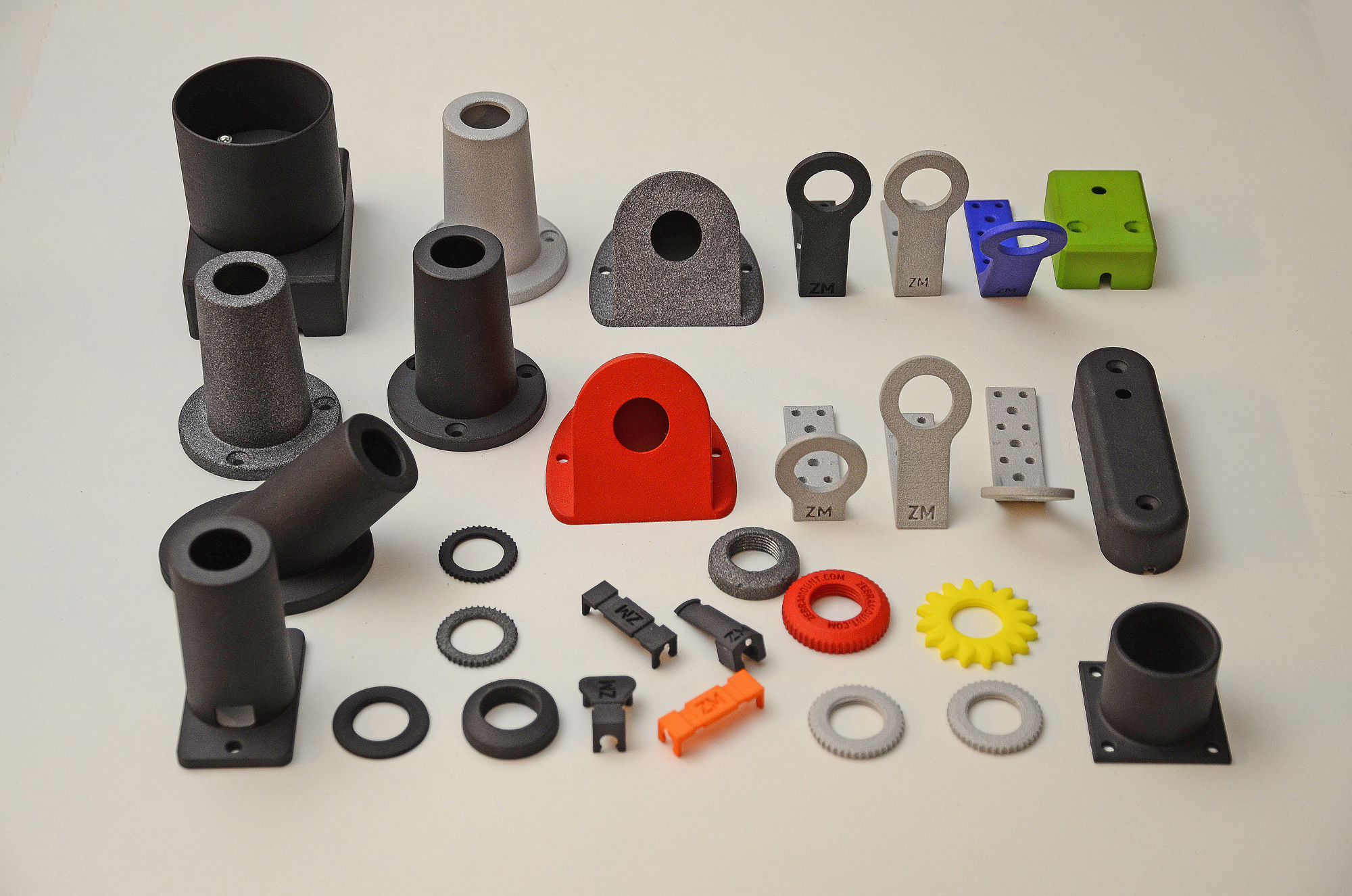 An assortment of our parts meant for mounting surveilance cameras
